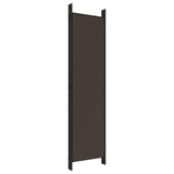 6-Panel Room Divider Brown 300x200 cm Fabric 350191