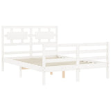 Bed Frame without Mattress White 120x200 cm Solid Wood 3194437