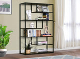 6 Tier Bookcase, Industrial Tall Shelf Unit with Steel Frame for Home Office, Study, Living Room, T3398P329530