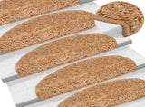Stair Mats 15 pcs 65x21x4 cm Beige Half Round Large 133902