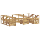Outdoor Sofa Set 10 pcs White 59 x 59 x 37 cm Solid Acacia Wood 3392524