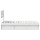 Bed Frame with Headboard White 100 x 200 cm Solid Pine Wood 3411447