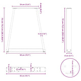 Dining Table Legs V-Shape 2 pcs Anthracite 50x cm Steel 4012562