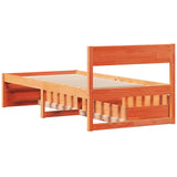 Bed Frame without Mattress Wax Brown 90x200 cm Solid Wood Pine 846794