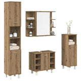 4 Piece Bathroom Furniture Set Artisan Oak Engineered Wood 3328558
