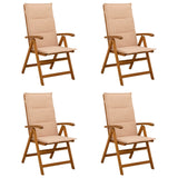 Reclining Garden Chairs 4 pcs Natural Solid Acacia Wood 3434466