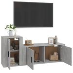 2 Piece TV Cabinet Set Concrete Grey Engineered Wood 3188482
