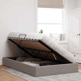 Storage Bed with Mattress Taupe 120 x 200 cm Fabric 3370007