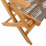 ZNTS 3 Piece Bistro Set Grey Polypropylene and Solid Wood 3281854