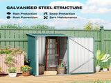 3.3 x 3.4ft Lean To Steel Garden Shed, with Locking Door - Green T3398P552670