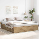 Bed Frame without Mattress Artisan Oak 200x200cm Engineered Wood 3328870