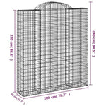 Arched Gabion Basket 200x50x220/240 cm Galvanised Iron 153501