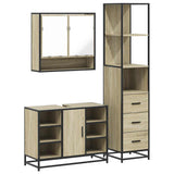 3 Piece Bathroom Furniture Set Sonoma Oak Engineered Wood 3301181