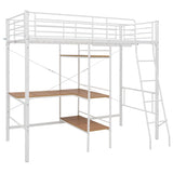 Bunk Bed with Table without Mattress White Metal 90x200 cm 287906