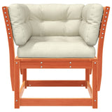 Garden Sofa Armrest with Cushions Wax Brown Solid Wood Pine 844696