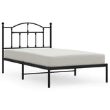 Metal Bed Frame without Mattress with Headboard Black 100x190cm 353433