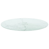 Table Top White 70x0.8 cm Tempered Glass with Marble Design 322249