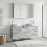Bathroom Furniture Set 4 pcs Concrete Grey 3406706
