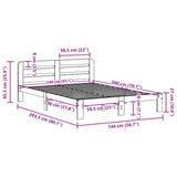 Bed Frame without Mattress Wax Brown 140x200 cm Solid Wood Pine 855551