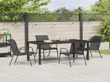 Garden Dining Set 5 pcs Black Powder-Coated Steel 3379138