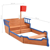 Sandbox Pirate Ship Firwood 190x94.5x101 cm 92171