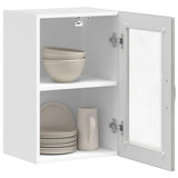 Kitchen Wall Cabinet with Glass Door Porto Concrete Grey 854011