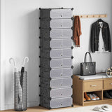 244920 Interlocking Shoe Organiser with 10 Compartments Black