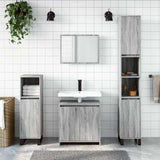 2 Piece Bathroom Furniture Set Grey Sonoma Engineered Wood 835698