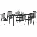 Garden Dining Set 7 pcs Black Powder-Coated Steel 3379160