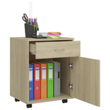 Storage Cabinet Sonoma oak Engineered wood Medium Rollable 808443