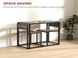Dining Table and Chairs Set 2, Dining Room Sets, Rectangular Space Saving Table and 2 Chairs for T3398P344812