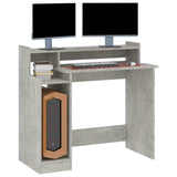 Desk with LED Lights Concrete grey 97x45x90 cm Engineered Wood 805556