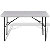 Foldable Garden Table 122 cm HDPE White 41568