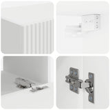 TV Wall Cabinet Set Wall-mounted 4 pcs White Engineered Wood 3408907