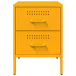 ZNTS Bedside Cabinets 2 pcs Mustard Yellow 36x39x50.5 cm Steel 842929