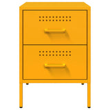 ZNTS Bedside Cabinets 2 pcs Mustard Yellow 36x39x50.5 cm Steel 842929