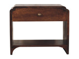 Solid Wood California Walnut Newton Bedside, 1 Drawer, 1 Open Slot, Dark Brown B2743P403131