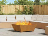 Fire Pit Brown 80 x 80 x 40 cm Weathering Steel 858969