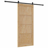 Sliding Door Brown 86 x 198.5 cm Solid Pine Wood 3333314