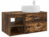 Bathroom Furniture Set 2 pcs Smoked Oak Engineered Wood 3403924