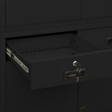 Office Cabinet Black 90x40x180 cm Steel 336419
