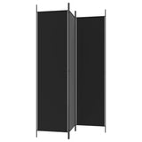 3-Panel Room Divider Black 150x200 cm Fabric 350181