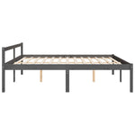 ZNTS Senior Bed without Mattress Grey 200x200cm Solid Wood Pine 810636