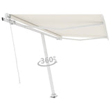 ZNTS Freestanding Manual Retractable Awning 300x250 cm Cream 3069497