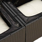 7 Piece Garden Sofa Set with Cushions Black Poly Rattan Acacia 3327444