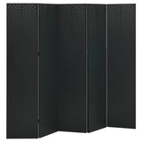 5-Panel Room Divider Black 200x180 cm Steel 335901