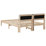 Bed frame Brown and light grey 140 x 200 cm Solid pine wood 878674