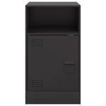 ZNTS Bedside Cabinet Black 34.5x39x62 cm Steel 841763