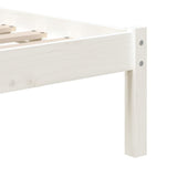 Bed Frame White Solid Pine Wood Single Durable Rectangular 3101184