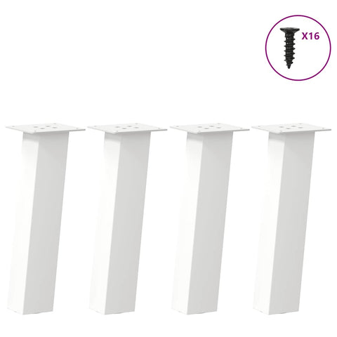 ZNTS Coffee Table Legs 4 pcs White 30 cm Steel 4012497